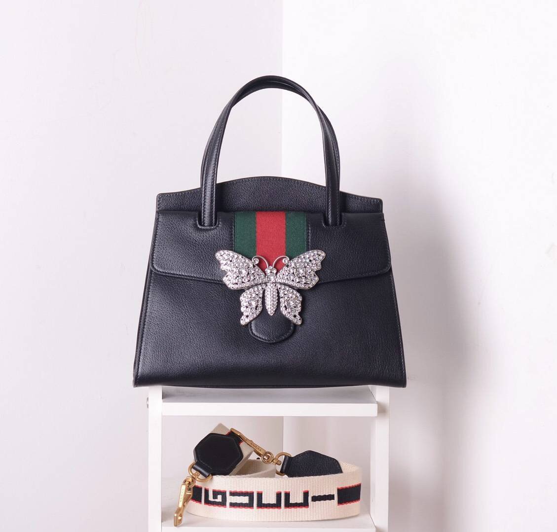 Gucci Black GucciTotem Medium Top Handle Bag