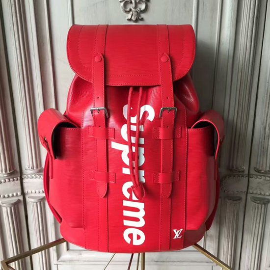 Louis Vuitton Christopher Backpack Limited Edition Supreme Epi Leather PM  Red 20441573
