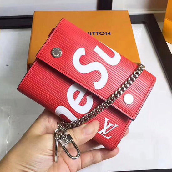 Louis Vuitton x Supreme 2017 Epi Slender Wallet - Red Wallets