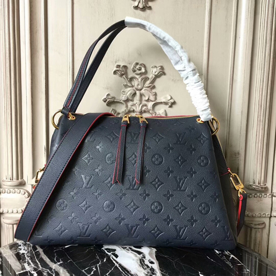Louis Vuitton, Bags, Louis Vuitton Ponthieu Pm Shoulder Bag Monogram  Empreinte Marine Rouge