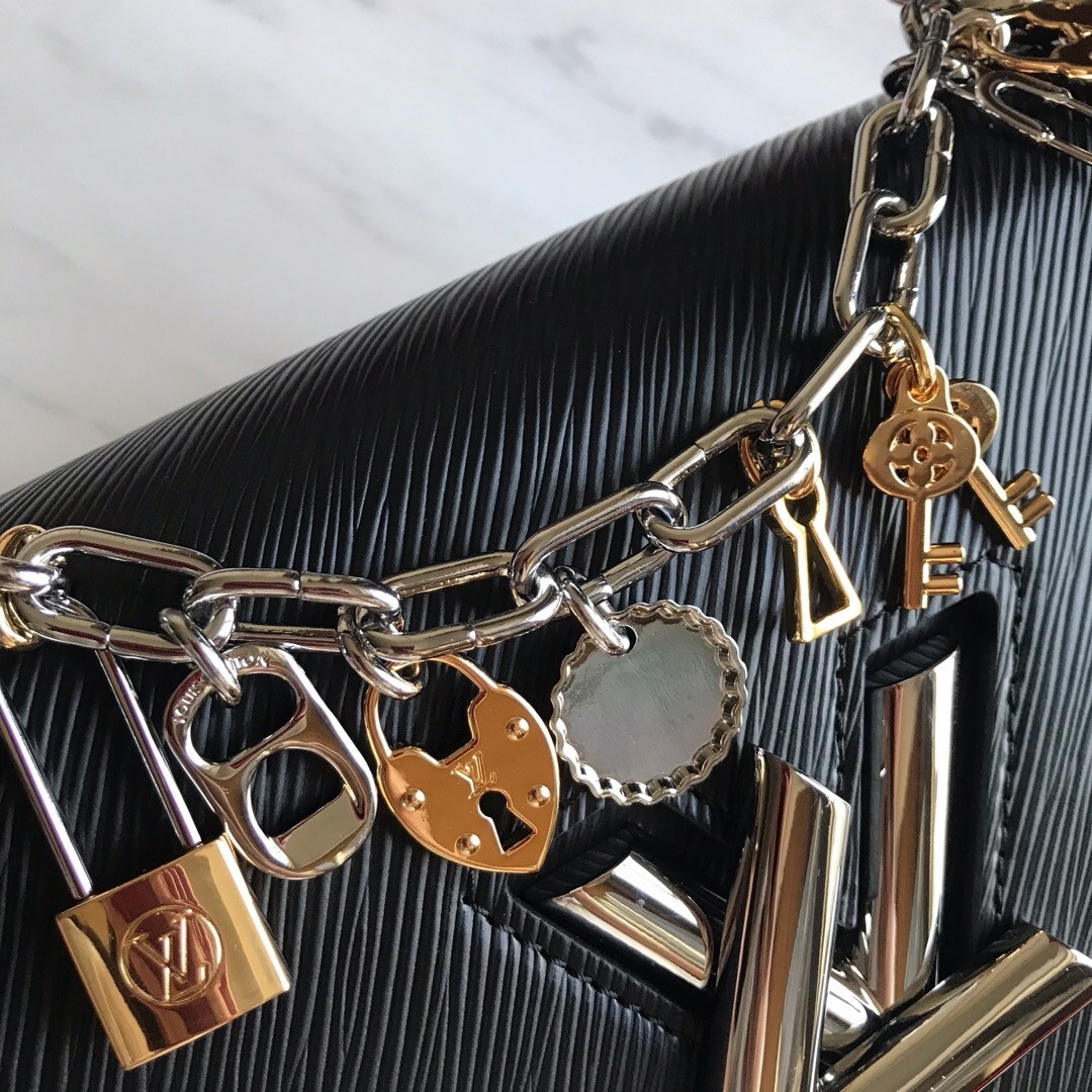 Louis Vuitton Love Lock Charms Twist MM in Epi Leather M52894 Black 2019 (LVSJ-9021421 )