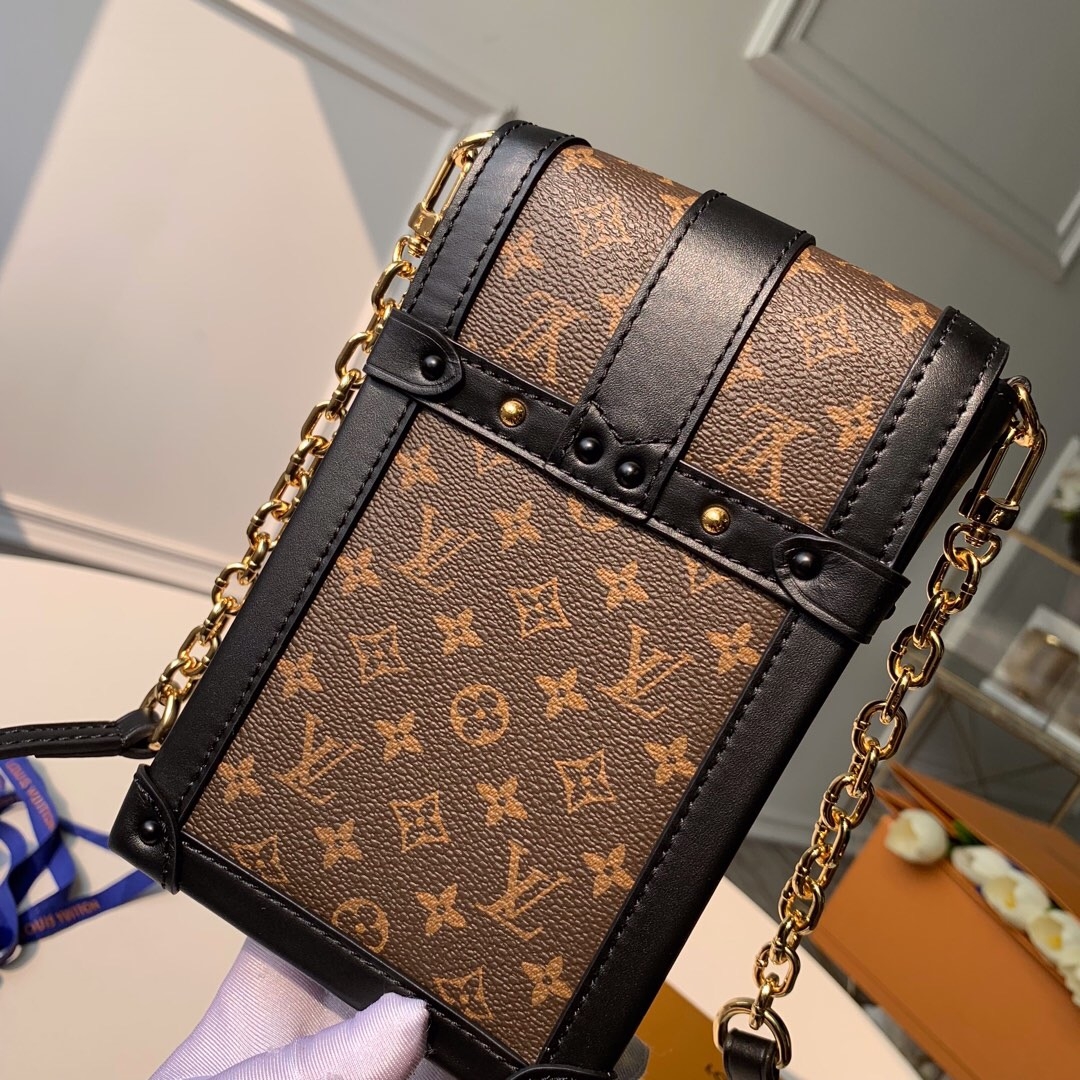 Louis Vuitton Monogram Canvas Phone Holder Mini Bag M63913 Black 2019 (KD-9040110 )