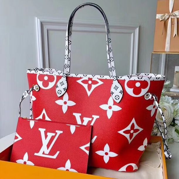 Louis Vuitton Red Monogram Canvas Neverfull MM Bag M41177 2019 (TINO-8122018 )
