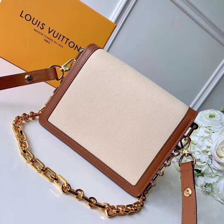 Louis Vuitton Grained Calfskin Dauphine PM Bag M44398 Off-White/Red 2019 (TINO-8122011 )