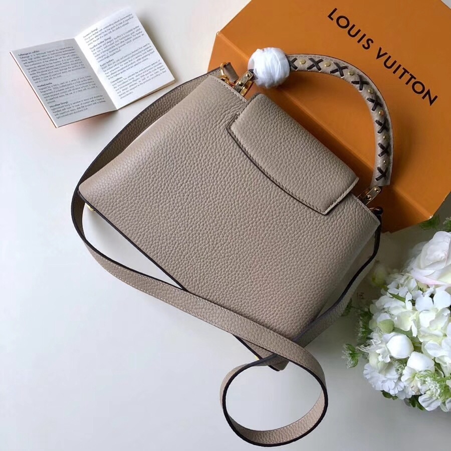 Louis Vuitton Taurillon Leather Capucines BB Bag M52384 Galet Gray 2019 (F-9010912 )