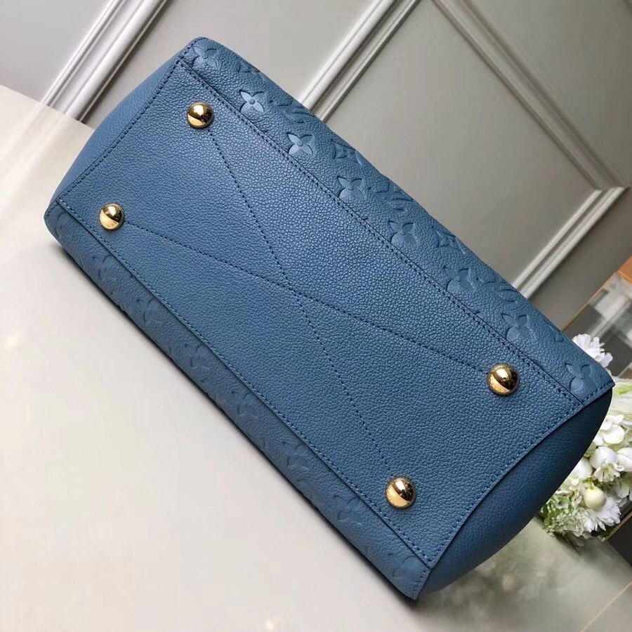 Louis Vuitton Monogram Empreinte Leather Montaigne MM Bag M41048 Light Blue 2019 (F-9010905 )