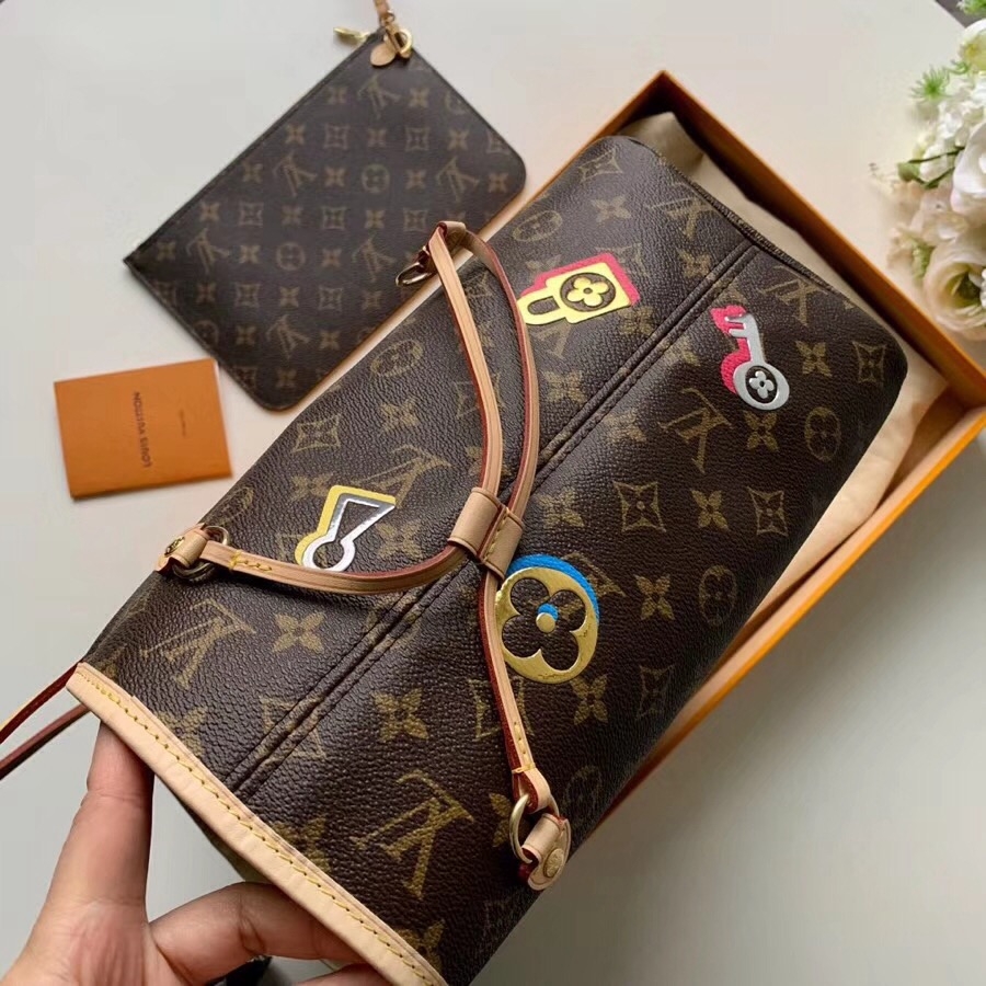 Louis Vuitton Monogram Canvas Love Lock Neverfull MM Bag M44364 2019 (F-9010923 )
