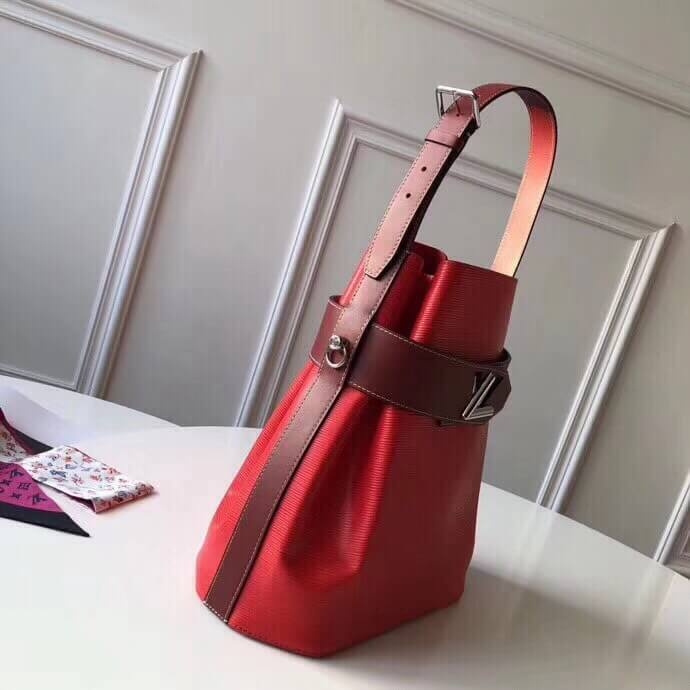 Louis Vuitton Two-tone Epi Leather Twist Bucket Bag Red/Burgundy 2019 (XLJ-8070311 )