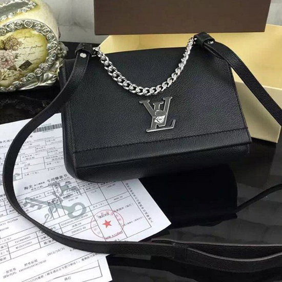 Louis Vuitton Lv Black And Gold Lockme Chain Bag