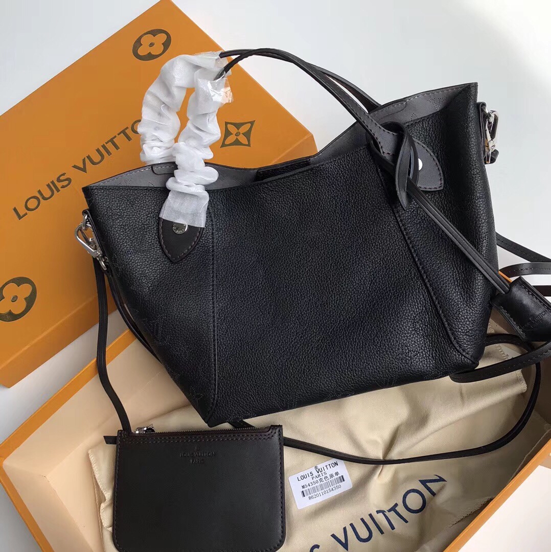 Louis Vuitton Black Monogram Mahina Leather Cirrus PM Bag - Yoogi's Closet