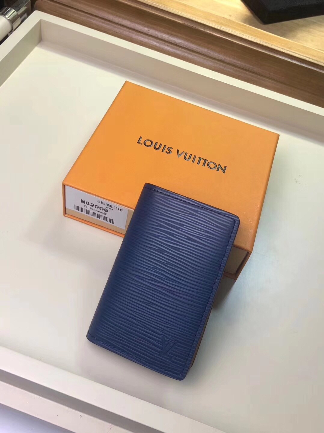 Louis Vuitton Pocket Organizer Blue Inside Case