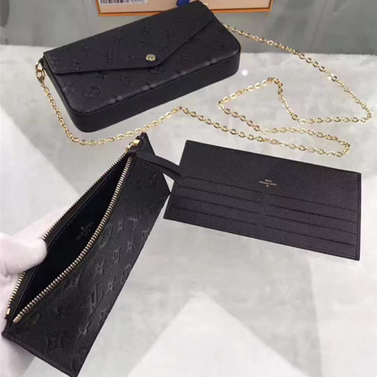 Louis Vuitton M64064 Pochette Felicie Chain Wallet Monogram Empreinte Leather