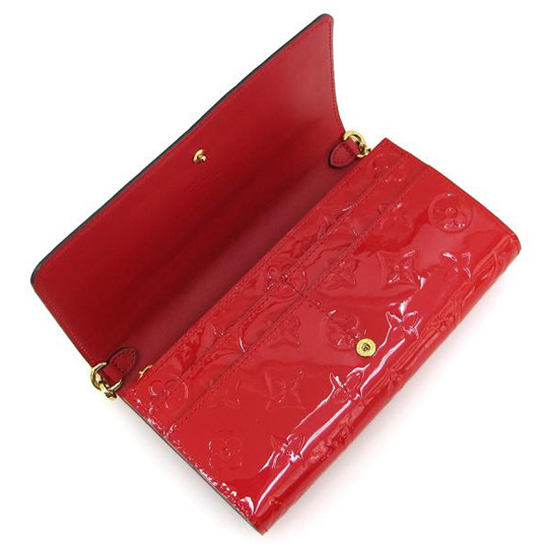 Louis Vuitton Chain Wallet Monogram Vernis Amarante in Patent Leather with  Gold-tone - US