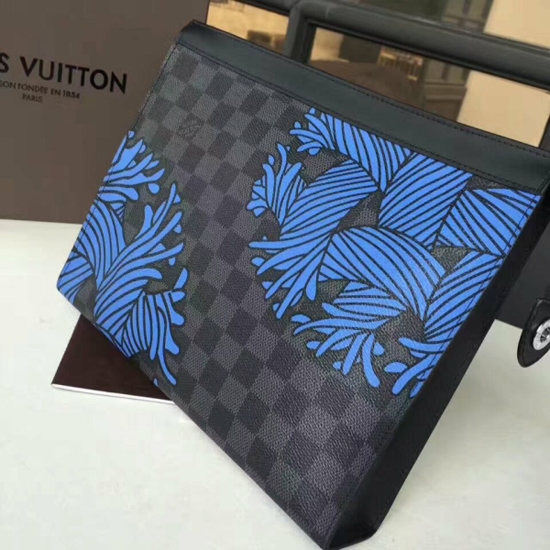 Louis Vuitton Alpha Triple Pochette Monogram Galaxy Black Multicolor Clutch