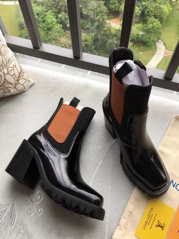 Louis Vuitton Patent Leather Limitless Ankle Boot Black/Brown 2018 (GD2057-8082148 )