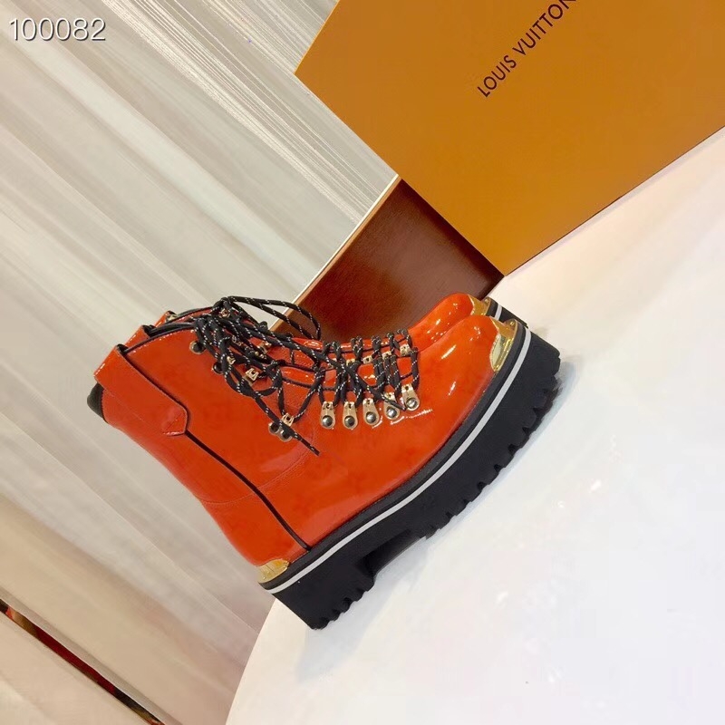 Louis Vuitton Patent Leather LV Outland Ankle Boot Orange 2019 (GD1054-8121440 )
