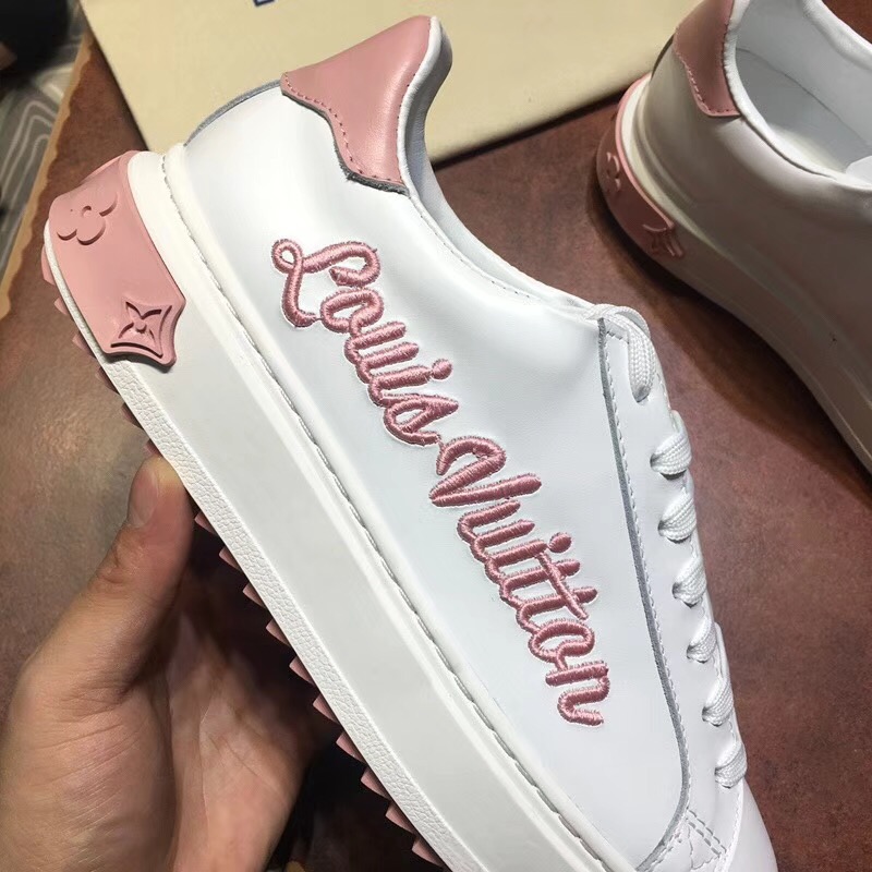 Louis Vuitton Logo Embroidered Time Out Sneaker 1A3U3A White/Pink 2018 (GD5002-8042352 )
