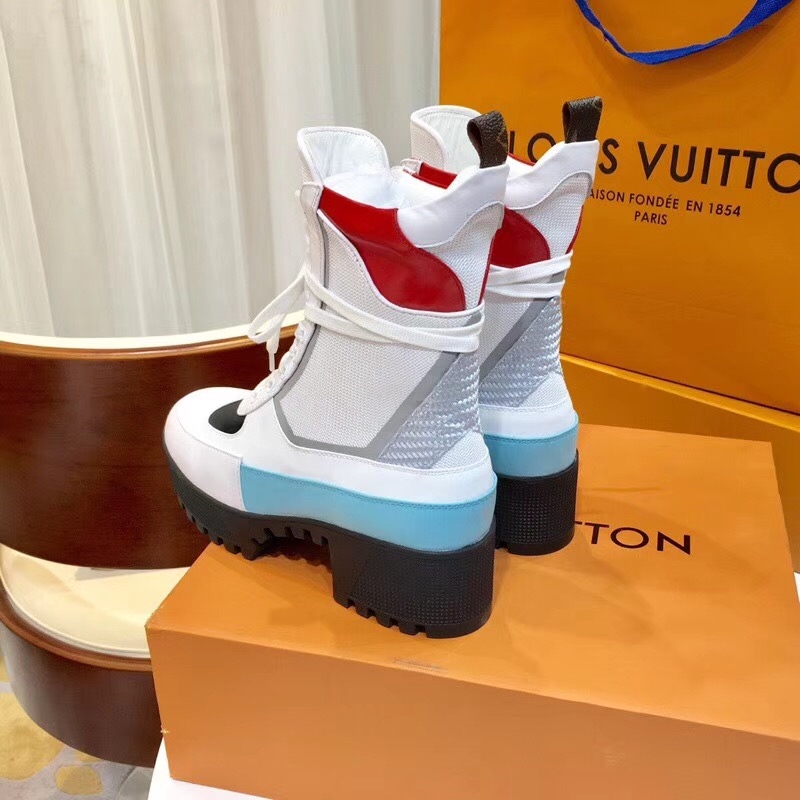 Louis Vuitton Knit and Leather Laureate Desert Boot 1A43R7 White 2018 (GD1054-8080802 )