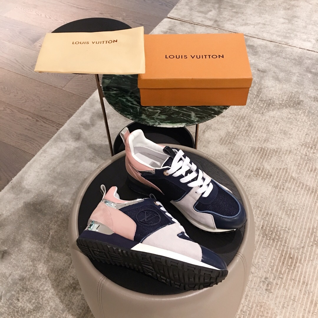 Louis Vuitton Run Away Sneaker 1A4XNL Pink/Navy Blue/Light Grey 2019(For Men and Women) (KL ...