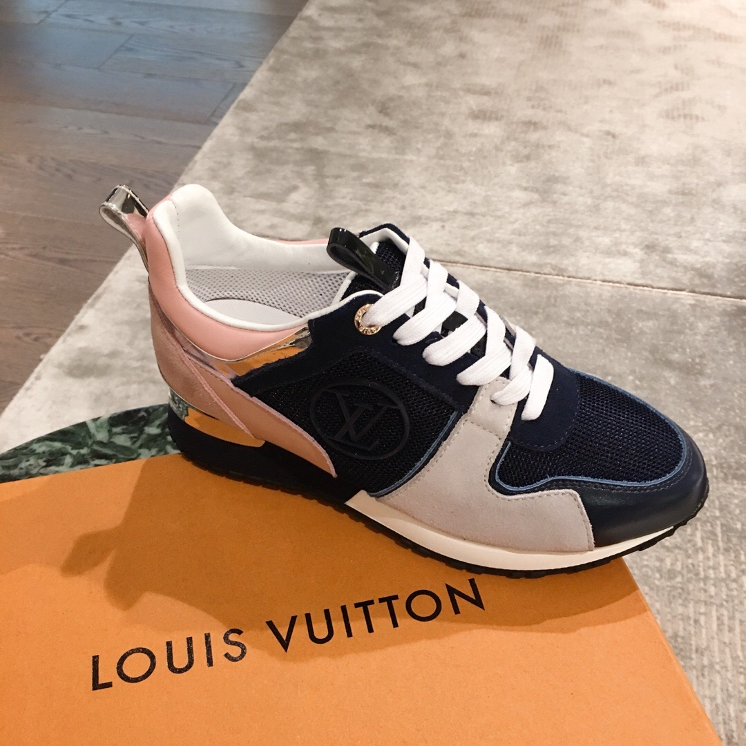 Louis Vuitton Run Away Sneaker 1A4XNL Pink/Navy Blue/Light Grey 2019(For Men and Women) (KL ...