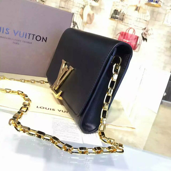 Louis Vuitton Red Calfskin Leather Chain Louise GM Bag